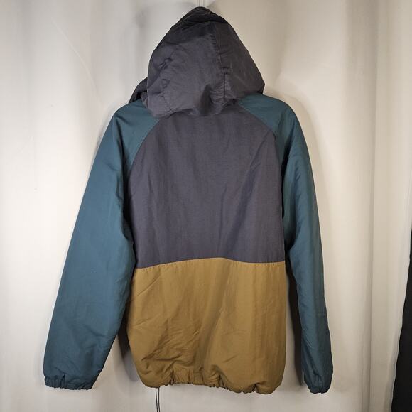 LL Bean Mountain Classic Anorak Jacket Large Petite Colorblock Aztec Windbreaker - Picture 6 of 7